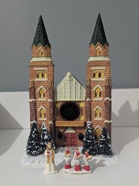 Vintage Holiday Collection Porcelain Church Light Up Village